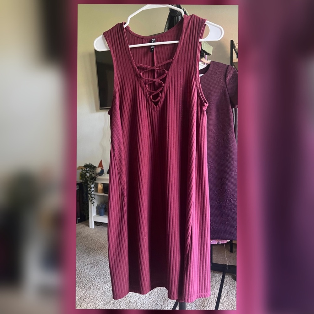 Burgundy Tank Top Dress
